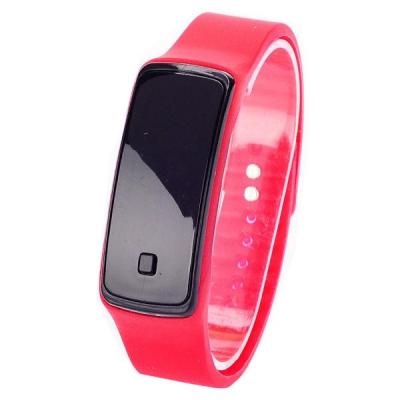 Ormano - Jam Tangan Unisex - Merah - Strap Karet - LED Gelang Black Frame Watch