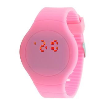 Ormano - Jam Tangan Unisex - Pink - Strap Rubber - Circle Thin LED Watch  