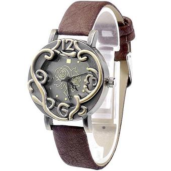Ormano - Jam Tangan Wanita - Coklat - Strap Leather - Vintage Rose Watch  