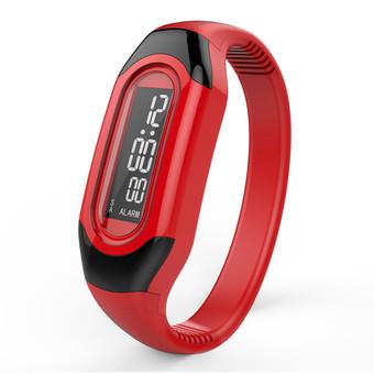 Ormano - Jam tangan Unisex - Strap Karet - Merah - LED Gelang Alarm Date Watch  