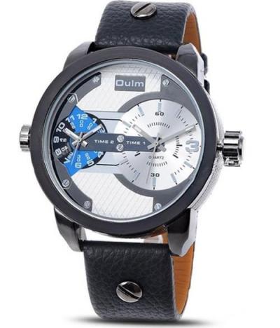 Oulm 3221 Dual Time Watch White (Jam Tangan Dengan Penunjuk Waktu Ganda)