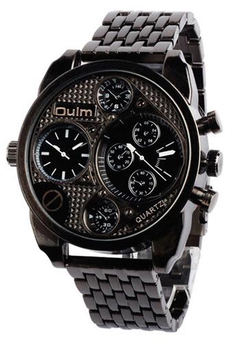 Oulm HT9316 Mens Antique Stainless Steel Band Watch (Silver)  