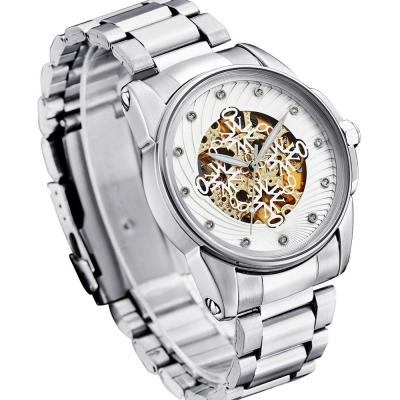 Ouyawei Skeleton Stainless Steel Automatic Mechanical Watch - OYW1345 - Silver Blue