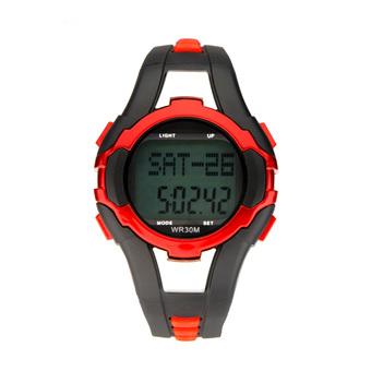 Portable Heart Rate Pulse Monitor Calorie Counter Outdoor Fitness Sport Wrist Watch Without Chest Strap Red (Intl)  