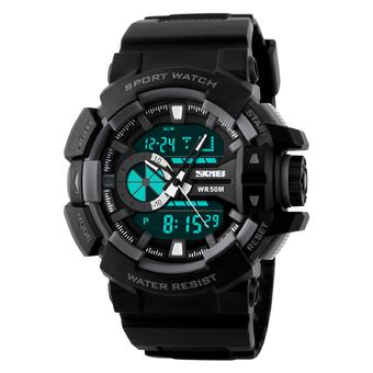 REGU SKMEI 1117 New Analog LED Digital Date Alarm Silicone Military Sport Waterproof Men's Wrist Watch (Gray) (Intl)  