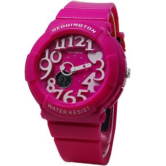 Reddington RD117PNG Dual Time Jam Tangan wanita - Strap Rubber (Pink)  