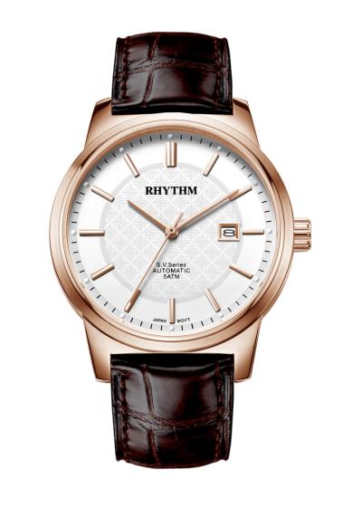 Rhythm Global Timepiece AV1501L03 Jam Tangan Pria - Hitam/RoseGold