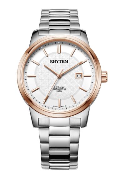 Rhythm Global Timepiece AV1501S03 Jam Tangan Pria - Silver/Rose Gold