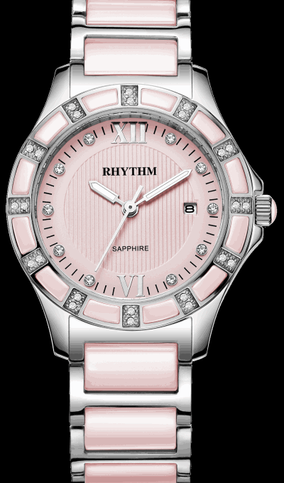 Rhythm Global Timepiece F1202T03 Jam Tangan Wanita - Pink