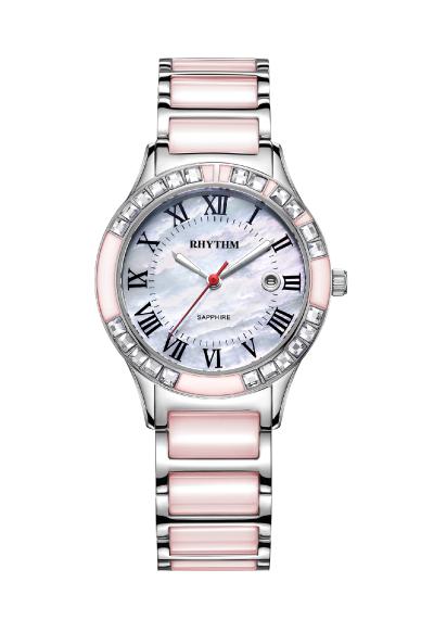 Rhythm Global Timepiece F1204T03 Jam Tangan Wanita - Pink/Silver