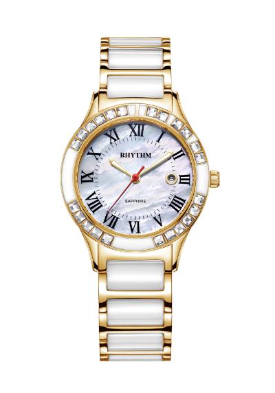 Rhythm Global Timepiece F1204T04 Jam Tangan Wanita - Putih/Gold