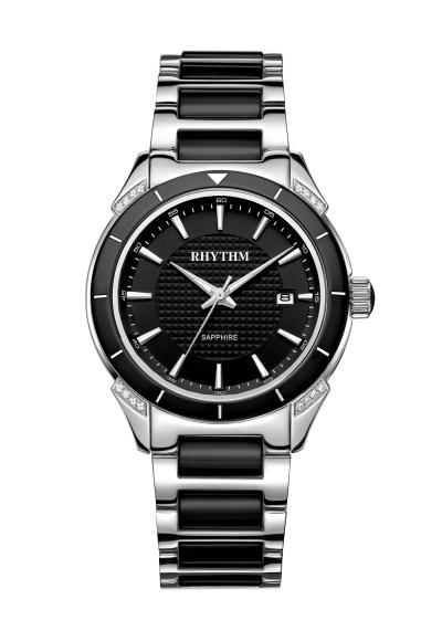 Rhythm Global Timepiece F1207T02 Jam Tangan Wanita - Hitam/Silver