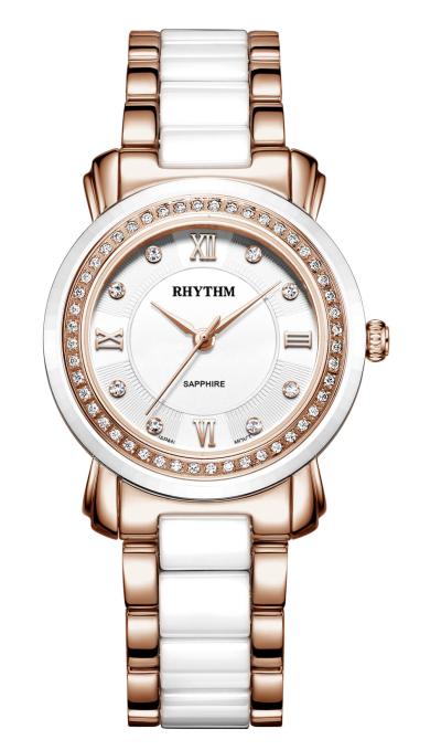 Rhythm Global Timepiece F1303T03 Jam Tangan Wanita - Putih/RoseGold
