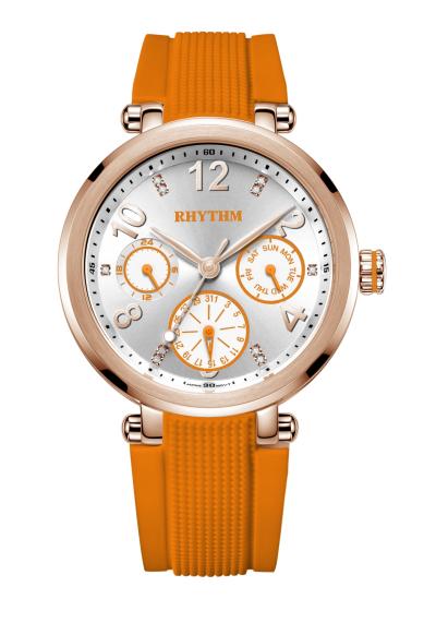 Rhythm Global Timepiece F1502R04 Jam Tangan Wanita - Orange