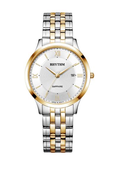 Rhythm Global Timepiece G1201S03 Jam Tangan Pria - Silver/Gold