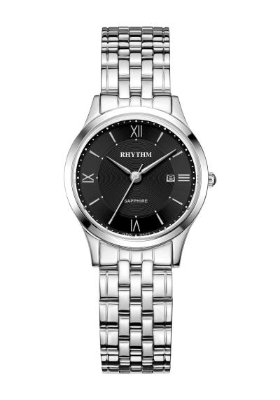 Rhythm Global Timepiece G1202S02 Jam Tangan Wanita - Silver/Hitam
