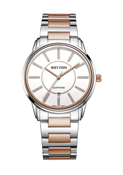 Rhythm Global Timepiece G1203S05 Jam Tangan Pria - Silver/RoseGold