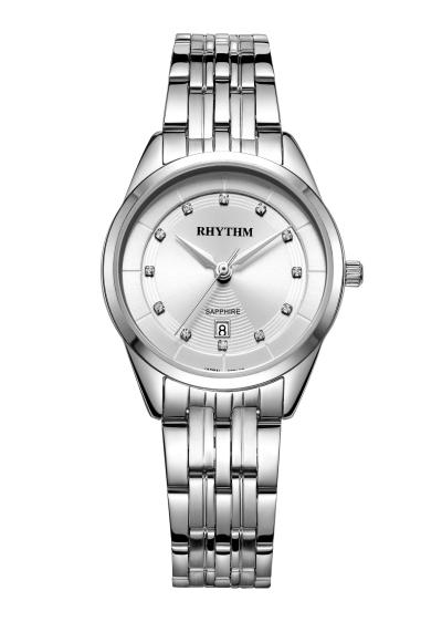 Rhythm Global Timepiece G1302S01 Jam Tangan Wanita- Silver/Putih