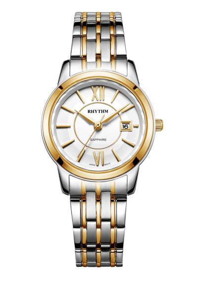Rhythm Global Timepiece G1304S03 Jam Tangan Wanita - Silver/Gold