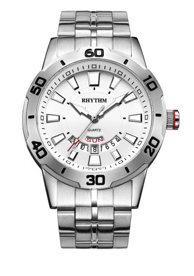 Rhythm Global Timepiece G1306S01 Jam Tangan Pria - Silver/Putih