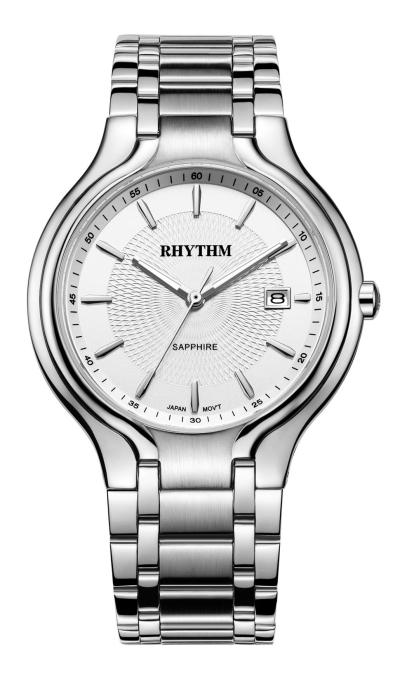 Rhythm Global Timepiece G1401S01 Jam Tangan Pria - Silver/Putih