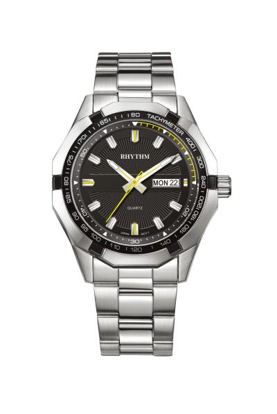 Rhythm Global Timepiece G1407S04 Jam Tangan Pria - Silver/Hitam