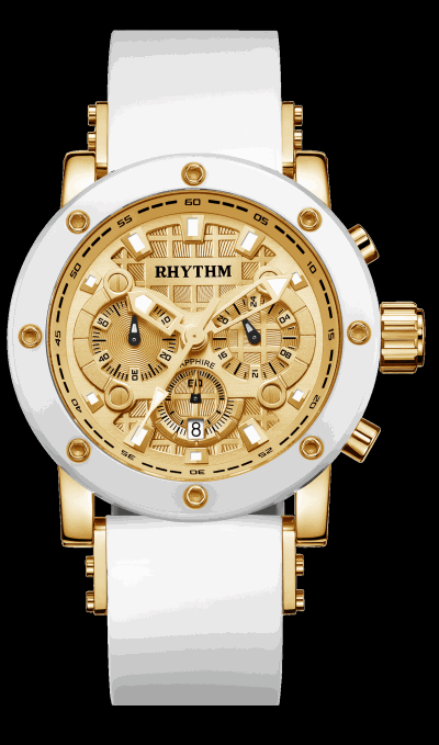 Rhythm Global Timepiece I1203R04 Jam Tangan Pria - Putih/Gold