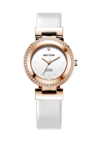 Rhythm Global Timepiece L1202L03 Jam Tangan Wanita - Putih/RoseGold