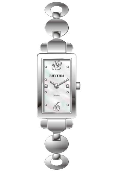 Rhythm Global Timepiece L1401S01 Jam Tangan Wanita - Silver/Putih