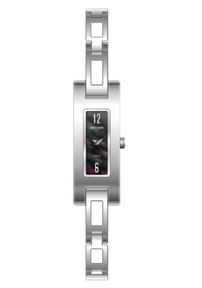 Rhythm Global Timepiece L1405S02 Jam Tangan Wanita - Silver/Hitam