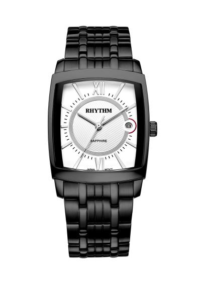 Rhythm Global Timepiece P1201S05 Jam Tangan Pria - Hitam/Putih