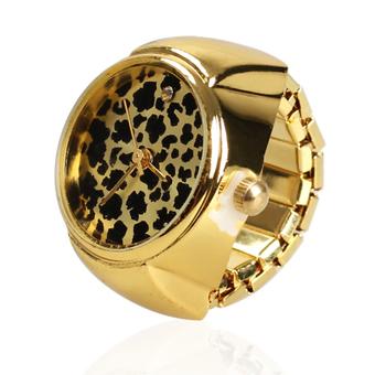 Ring Style Watch Leopard Pattern Gold (Intl)  