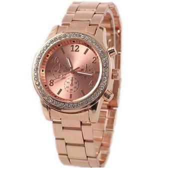 Rondaful Diamond Watches Women Men Unisex Luxury Stainless Steel Quartz Watch (Intl)  