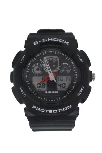 S-Shock Watch - Jam Tangan Pria - Hitam - Tali Silikon - 2086  