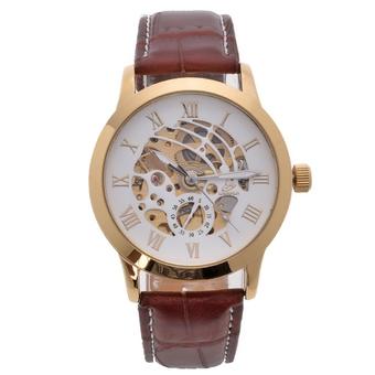 SHENHUA Stainless Steel Leather Automatic Mechanical Strap Watch (White) (Intl)  