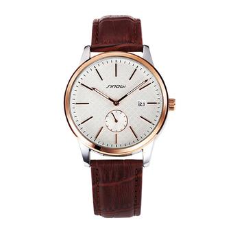 SINOBI Business Men Quartz Watch Black Leather Male Watches Famous Brand Wristwatches Relogio 8193- Intl  