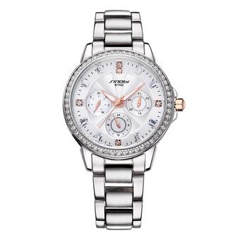 SINOBI Fashion Luxury Steel Waterproof Quartz Watch (Silver) (Intl)  