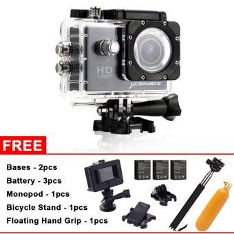 SJ4000 1080P 12MP Full HD Sport Action Camera + 3 Battery+ Super Kits(Black) - Intl  