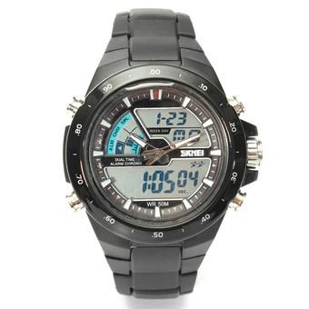 SKMEI 1016 Dual Display Waterproof Calendar Men LED Sport Wristwatch  