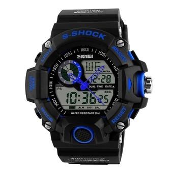 SKMEI 1029 Men Sports Watches Digital LED Fashion Casual Watch Men's Military Multifunctional Clock Male Wristwatch(BLUE) - Intl  