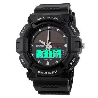 SKMEI 1050 Solar Power Full Black Edition Wristwatch  
