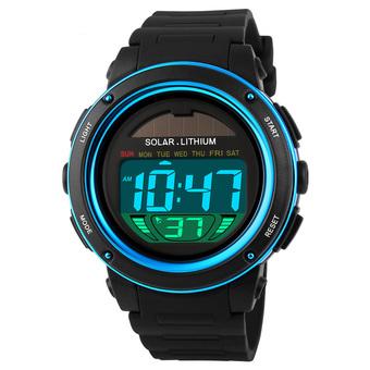 SKMEI 1096 Solar Digital Sports Watch Men Waterproof Military Wristwatches Relogio Masculino (Blue) (Intl)  