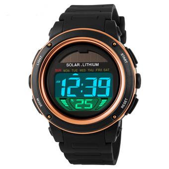 SKMEI 1096 Solar Digital Sports Watch Men Waterproof Military Wristwatches Relogio Masculino (Black) (Intl)  