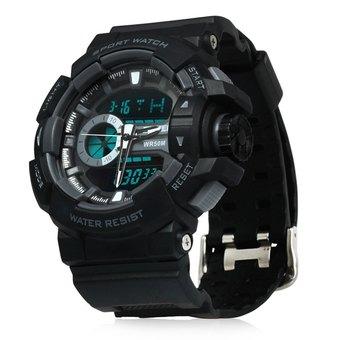 SKMEI 1117 Men Luminous Sports Digital Quartz Watch 50M Water Resistant Stopwatch Alarm Date (Grey ) - Intl  