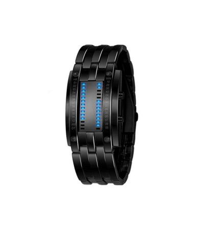 SKMEI 642171 Jam Tangan Pria Blue LED Bracelet Sport - Hitam