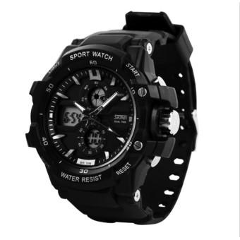SKMEI Analog-Digital Military Army Men Sport Rubber LED Swimming Wrist Watch (White)- Intl  