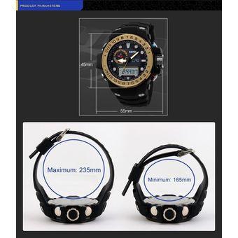 SKMEI Analog-Digital Military Army Men Sport Rubber LED Swimming Wrist Watch (Black)- Intl  