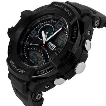 SKMEI Casio Men Sport LED Watch Water Resistant 50m - AD1017 - Hitam  