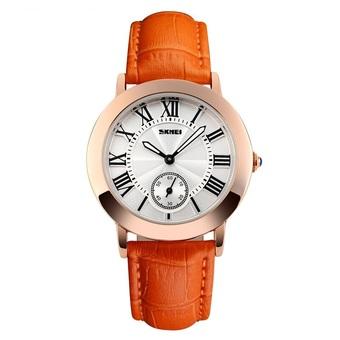 SKMEI Fashion Casual Ladies Leather Strap Watch Water Resistant 30m - 1083CL - Orange  