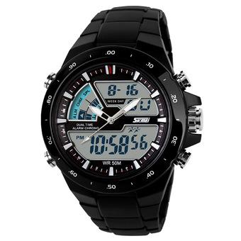 SKMEI LED Dual time sports watch black (Intl)  